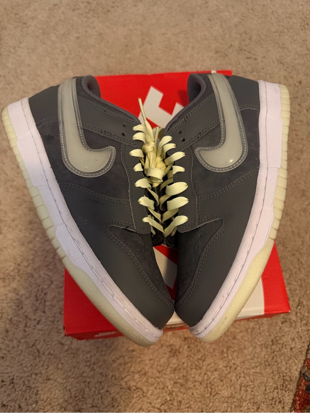 Nike Men’s Dunk Low — Dark Gray with Cream Accents